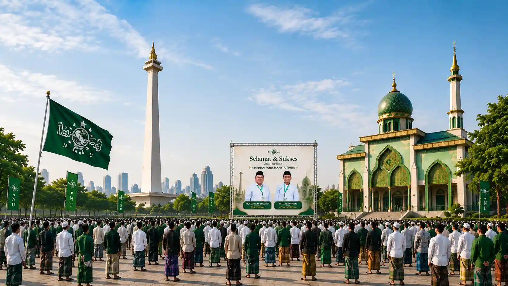 Kebersamaan pengurus dan warga PCNU Pengurus Cabang Kabupaten Kediri